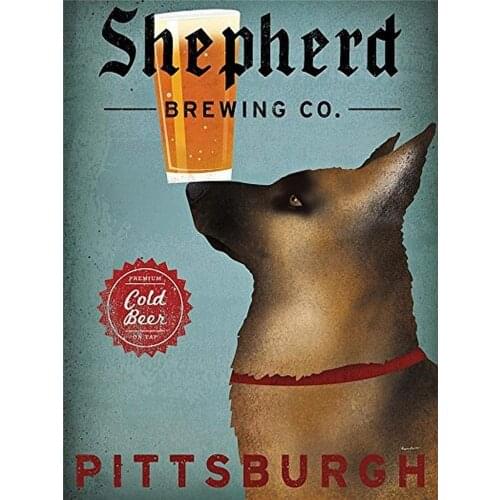 Animal German Shepherd DIY 11CT Embroidery Cross Stitch Kits Craft Needlework Set Cotton Thread Printed Canvas Home Room