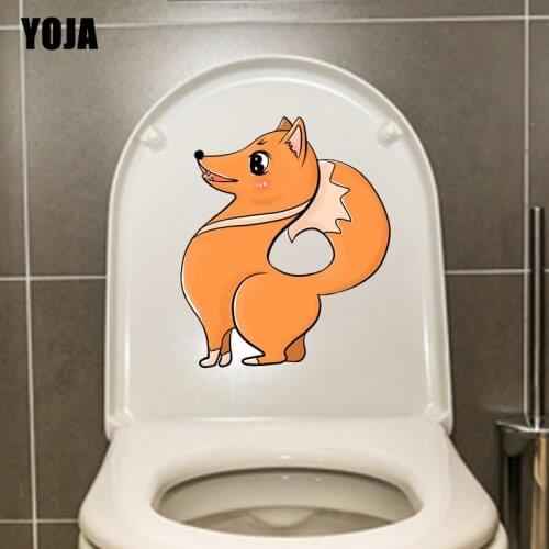 YOJA 20.5*24.1CM Dog Cartoon BedRoom Home Decor Wall Sticker Toilet Decal Funny Animal T3-0724