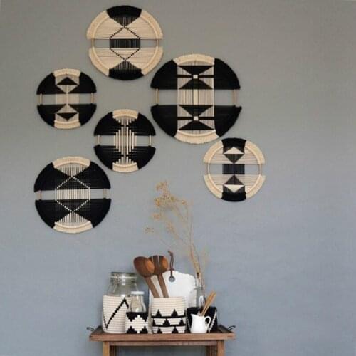 Boho Decor Macrame Wall Hanging Cotton Woven Creative Round Tapestry Mandala Restaurant Headboard Combination Wall Tapestry