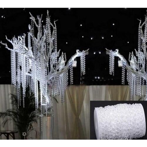 Crystal Clear Bead string Strands for Garland Chandelier Gift Craft Birthday Wedding Party table Centerpieces Decoration DIY Wh