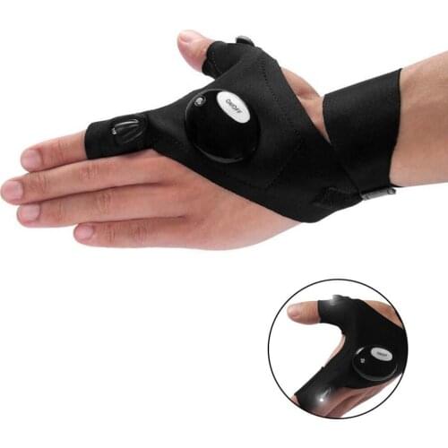 1 Pc LED Gloves Light Right Left Hand Party Glove 1W LED Light Hunting Outdoor Fingerless Fishing Camping Hiking Survival Gloves