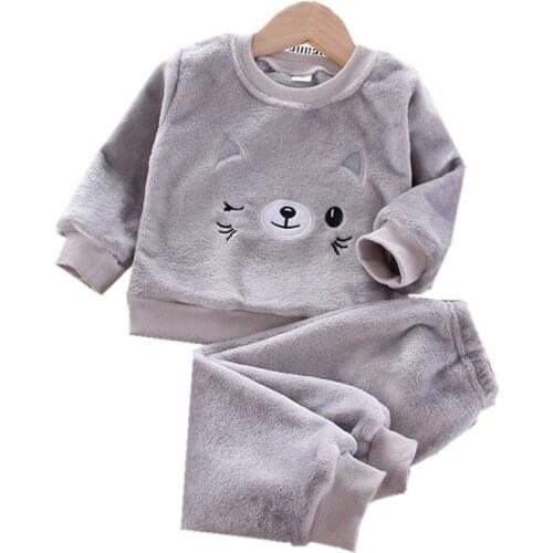 New Winter Baby Girls Sleepwear Children Boy Fashion T-Shirt Pants 2Pcs/Set Toddler Casual Costume Infant Clothes Kids Tracksuit