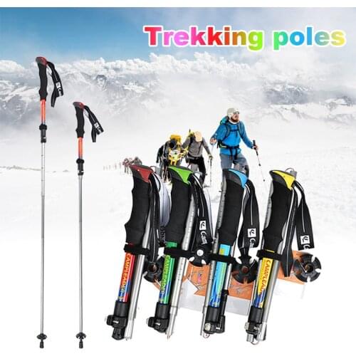 Portable Outdoor Climbing Pole Ultralight Foldable Telescopic Hiking Trekking Walking Stick