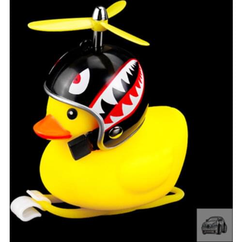 Lovely Lucky Rubber Duck toys Car Ornament Creative Decoration Car Dashboard Toys With Helmet And Chain Funny toy