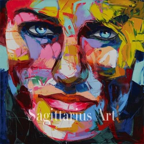Handmade Hand painted Modern Francoise Nielly Abstract Wall Decor Untitled 107 Oil Painting Artwork Canvas Painting Fine Art