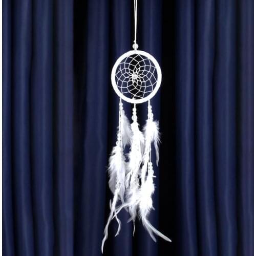 Girl Heart Dream Catcher Nordic Feather Lace Ribbons Hanging Craft Decoration Handmade Dreamcatcher For Childrens Room Decor