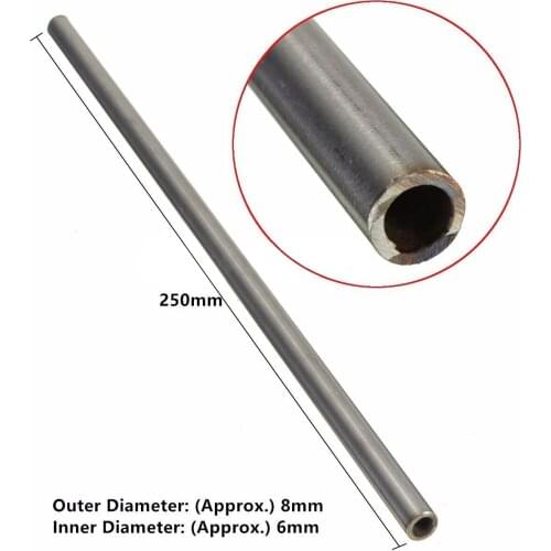 Silver 304 Stainless Steel Capillary Tube Tool OD 8mm 6mm ID Length 250mm