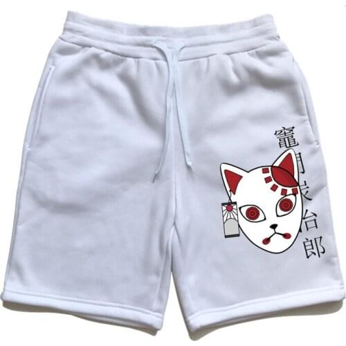 Men Women 2021 Hip Hop Cargo Shorts Streetwear Demon Slayer Harajuku Jogger Shorts Cotton Autumn Track Short Pockets Loose