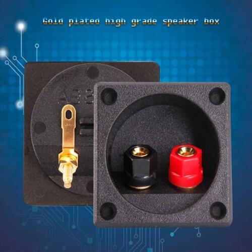 2pcs/lot Two pure copper gold plated high-end speaker junction box connector connector square size 57*57mm opening 49mm