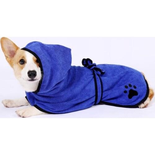 Szlafrok dla psa Microfiber Dog Drying Coat Super Absorbent Luxurious Soft Pet Bath Towel Adjustable Warm Dog Bathing Supplies