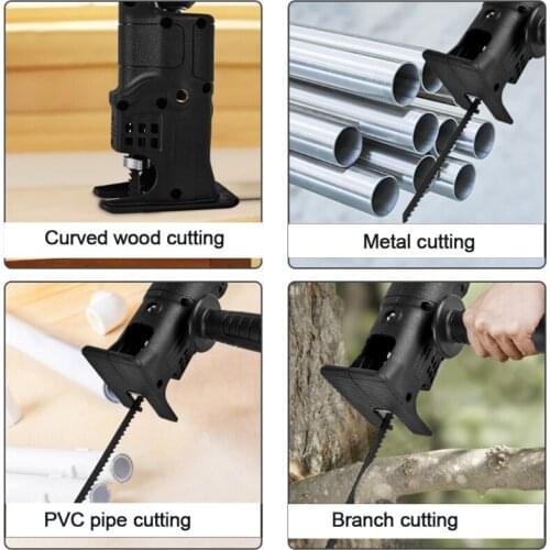 Heavy Duty Saw Conversion Head Reciprocating Saw Electric Drill Electric Saw for Wood Metal Cutting Tool with Saw Blade