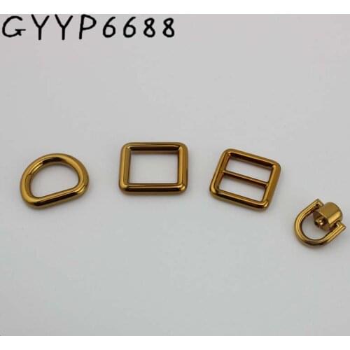 Tea gold D ring Slider buckle,DIY Belt Ribbon Buckle Strap Adjuster Tri-glide Buckles hardware accessories
