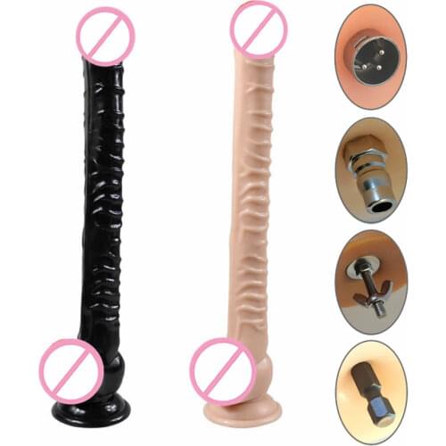 42cm Universal Sex Machine Attachment Super Long Accessories Black Dildo Suction Cup Anal Plug Love Machine For Women Man M05