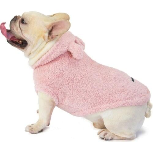 Thickened Winter Warm Pet Dog Clothes For Small Dogs Rabbit Ear Hooded Dress Up Dog Coat Jacket Costume For Puppy Pug Chihuahua