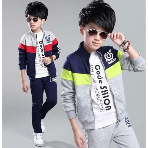 Boys Clothes Set Kids Spring Autumn Jogging Tracksuits Baby Boys Fashion Jackets+Pants Sports Suit Children Clothing Set 110-160