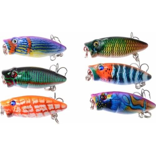 East Rain Painted Topwater Bait for Freshwater Saltwater Fishing Lure 3.5cm 2.7g 3pcs Popper Artificial Hard Bait Free Shipping