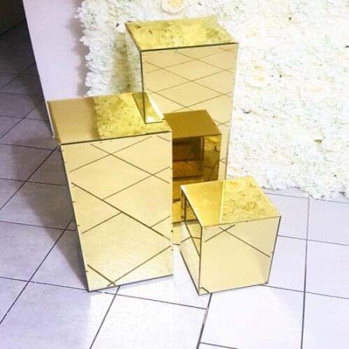 High Quality Wedding Decoration square gold Function Table Dessert Table For Wedding senyu1319