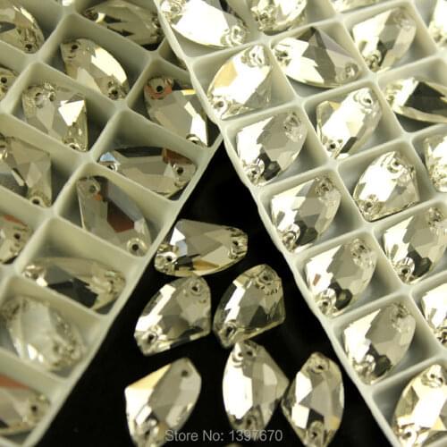 AX Shape clear Sew On Stone beads Flatback Sewing rhinestones 2 holes sawing button