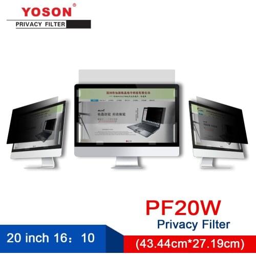 YOSON 20 inch Widescreen 16:10 computer screen Privacy Filter/anti peep film / anti reflection film