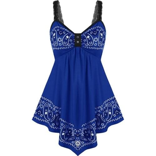 2021 New Summer Women S-5XL Plus Size Mini Elegant Tank Dress Sleeveless Paisley Empire Waist Asymmetric Women outfit Bohemia