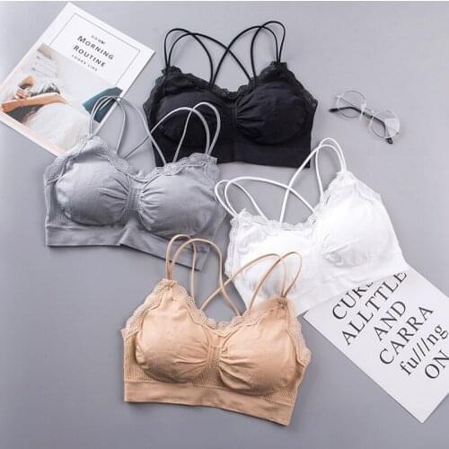 Women bra underwear top color sexy no steel ring beauty back U-type student basic thread bottoming lingerie bra tube tops
