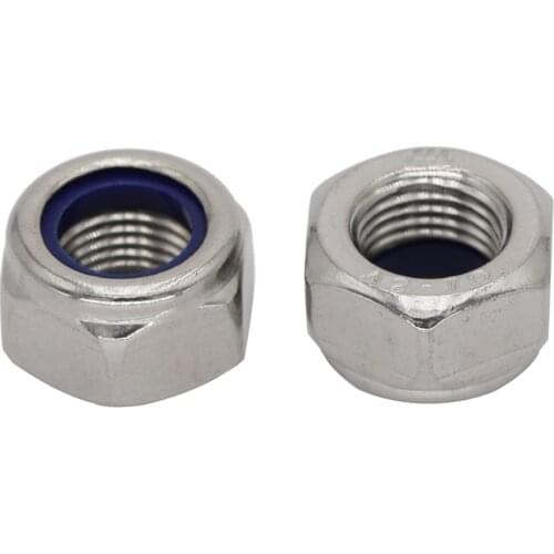 1pc M18x1.5 M18*1.5 304 Stainless Steel 304ss DIN985 Fine Thread Heavy Prevailling Torque Type Insert Nylon Lock Hexagon Hex Nut