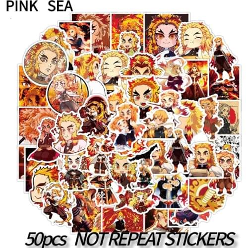10/30/50Pcs/set Rengoku Kyoujurou Cartoon Anime Demon Slayer Stickers For Suitcases Case Luggage Helmet Kids Skateboard Laptop