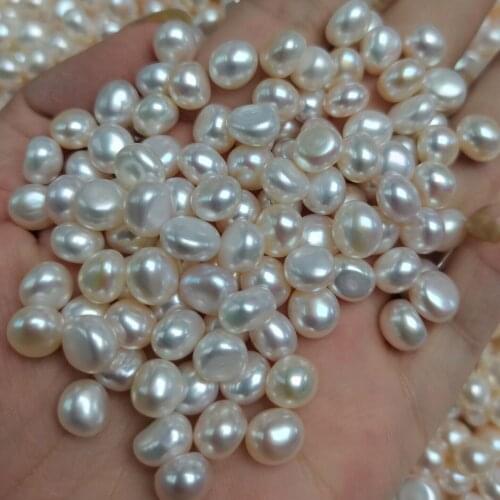 10PCS freshwater pearl white baroque pearl 7-9mm for DIY earrings wholesale nature beads FPPJ