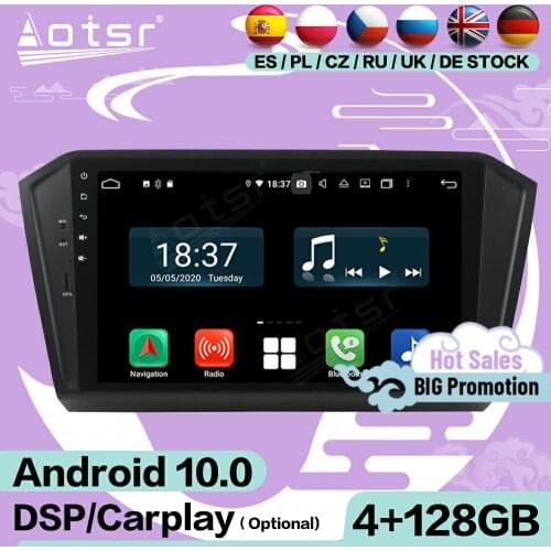 128G DSP Carplay Screen Multimedia Stereo Android Player For VW PASSAT 2015 2016 GPS Navigation Audio Radio Receiver Head Unit