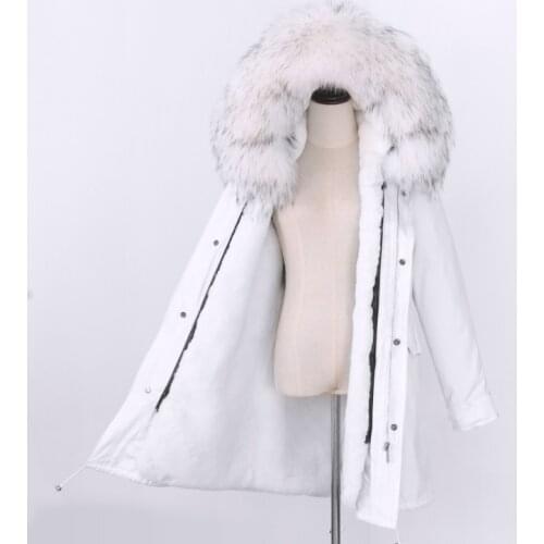 2021 Fashion New Real Fox Fur Long Parkas Winter Jacket Women White Parka Waterproof Plus Size Detachable Real Fur Coat
