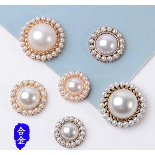 DIY Handmade Jewelry Making 10pcs Anti-gold color New fashion Alloy Material Imitation Pearl Flower Shape charm