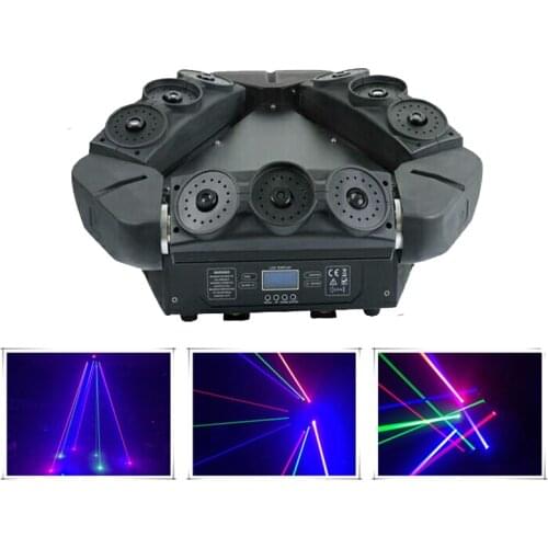 9 Eyes RGB Moving Head Spider Ray Laser Projector Professional DMX Srage lighting Beam light DJ Disco Club Show Party lights