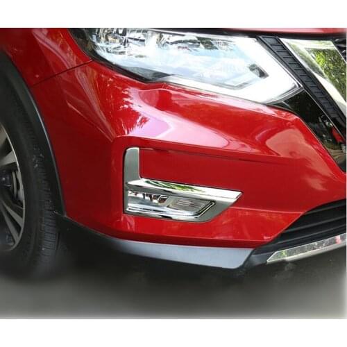 ABS Chrome Front Fog Light Lamp Protective Cover Trim 2pc/set For Nissan X-Trail X Trail T32 Rogue 2017 2018