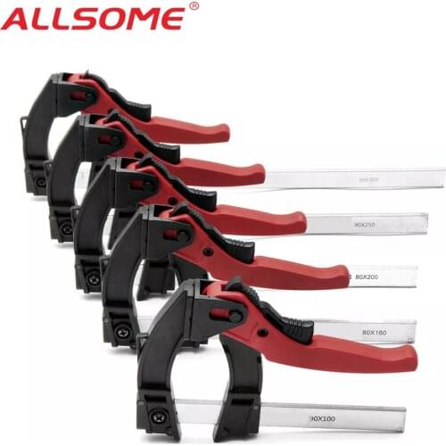 ALLSOME 120 Degree Adjustable Quick Grip Clamp Woodworking F Clamp 90-100/160/200/250/300mm HT2705-2709