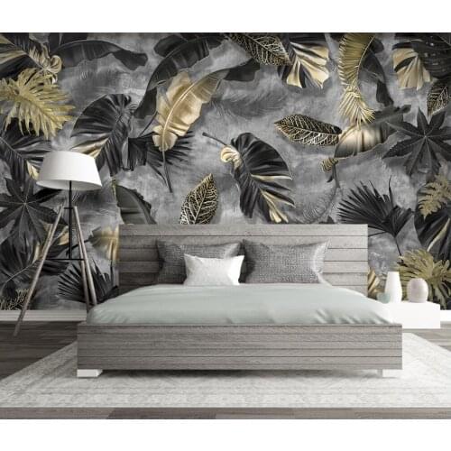 CJSIR Tropical Plant Leaf Feather Wallpapers for Living Room Decoration Mural Wall Papers Home Decor Pastoral Tv Background