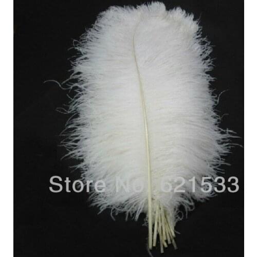 EMS freeshipping!100PCS/lot High quality white Natural OSTRICH FEATHERS 20-22inch 50-55CM