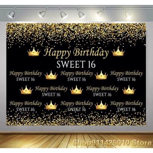 Sweet 16-Year-Old Girls Birthday Party Decoration Photography Studio Custom Background Photos Childs Room Dressed Up Backdrop