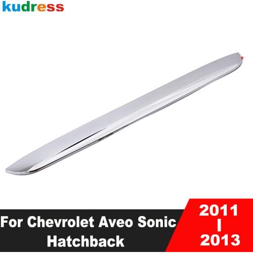 For Chevrolet Aveo Sonic Hatchback 2011 2012 2013 Chrome Car Rear Trunk Lid Cover Trim Tail Gate Decorative Strip Accessories