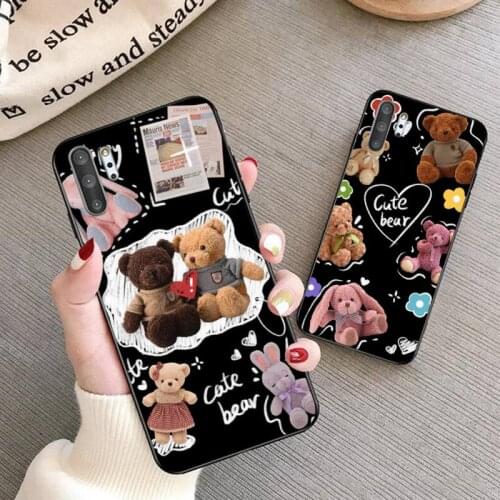 Ins Hot Cute Cartoon Graffiti bear Korean Phone Case For Samsung Galaxy Note20 ultra 7 8 9 10 Plus lite J8 Plus M21 M51 M30S M31