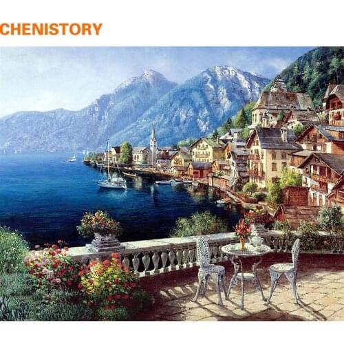 CHENISTORY Seascape Oil Painting By Numbers DIY Digital Pictures Coloring By Number On Canvas Unique Gifts Home Decoration 40x50