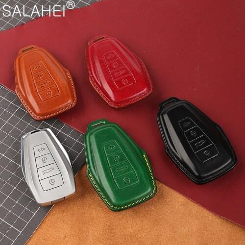 Leather Car Key Case Cover Shell For Geely Coolray 2019-2020 Coolray Boyue Atlas NL3 X7 EX7 SUV GT GC9 Borui Emgrand Accessories
