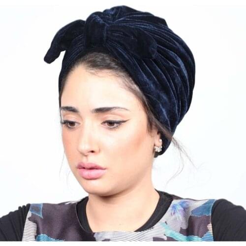 Fashion Bow Velvet Women Head Scarf Turban Ready To Wear Inner Hijabs Femme Musulmane Hijab Caps India Wrap Turbante Mujer 2021