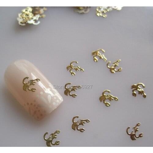 MS257-2 100pcs Gold Cute Scorpio Constellation Metal Sticker Nail Art Metal Sticker Nail Art Decoration Non-adhesive Sticker