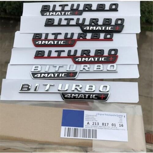 2pcs New Car Styling ABS Chrome Silver Black Plastic V8Biturbo Biturbo 4Matic + Emblem Side Decal Fender Badge Sticker