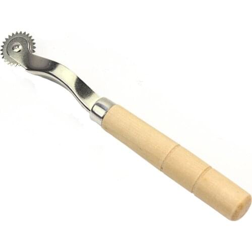 Stainless Steel Pinwheel Pattern Tracer Wooden Handle Tracing Wheel Garment Sewing Tool DIY