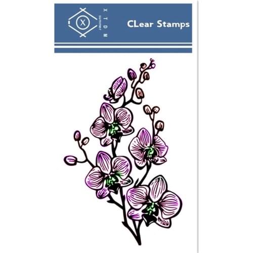 PANFELOU 6.5*9cm butterfly orchid Transparent Silicone Rubber Clear Stamps cartoon for Scrapbooking/DIY Easter wedding album