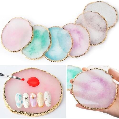 Resin Stone Color Palette False Nail Tips Drawing Nail Color Palette for Nail Color Mixing Display Manicure Polish Gel Tool