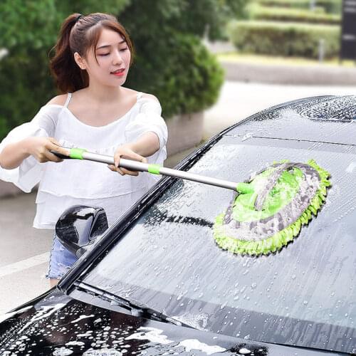 Chenille Detailing Brushes Adjustable Handle Cleaning Mop For Car Cleaning Soft Broom Window Wash Mops Car Dust Remover Brush