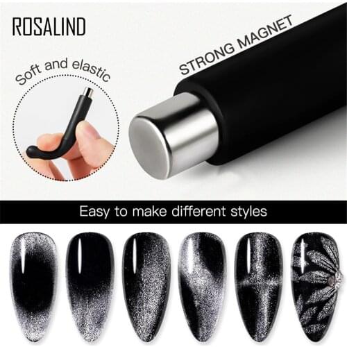 1Pcs Silicone Magnet Stick Strong Effect Magnetic Board for 9D Cat Eyes UV Gel Polish 3D Line Strip DIY Magnetic Nail Tools