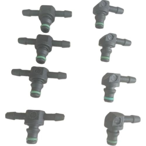 High quality Common rail injector return pipe joints, small oil return connector L type X 5pcs /T type X 5pcs